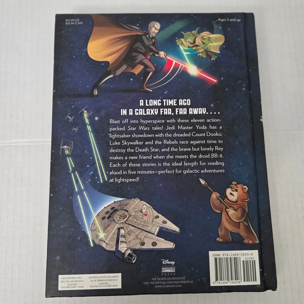 5 Minute Star Wars Stories Padded Hardcover Book Disney Lucasfilm 2015 1st Ed